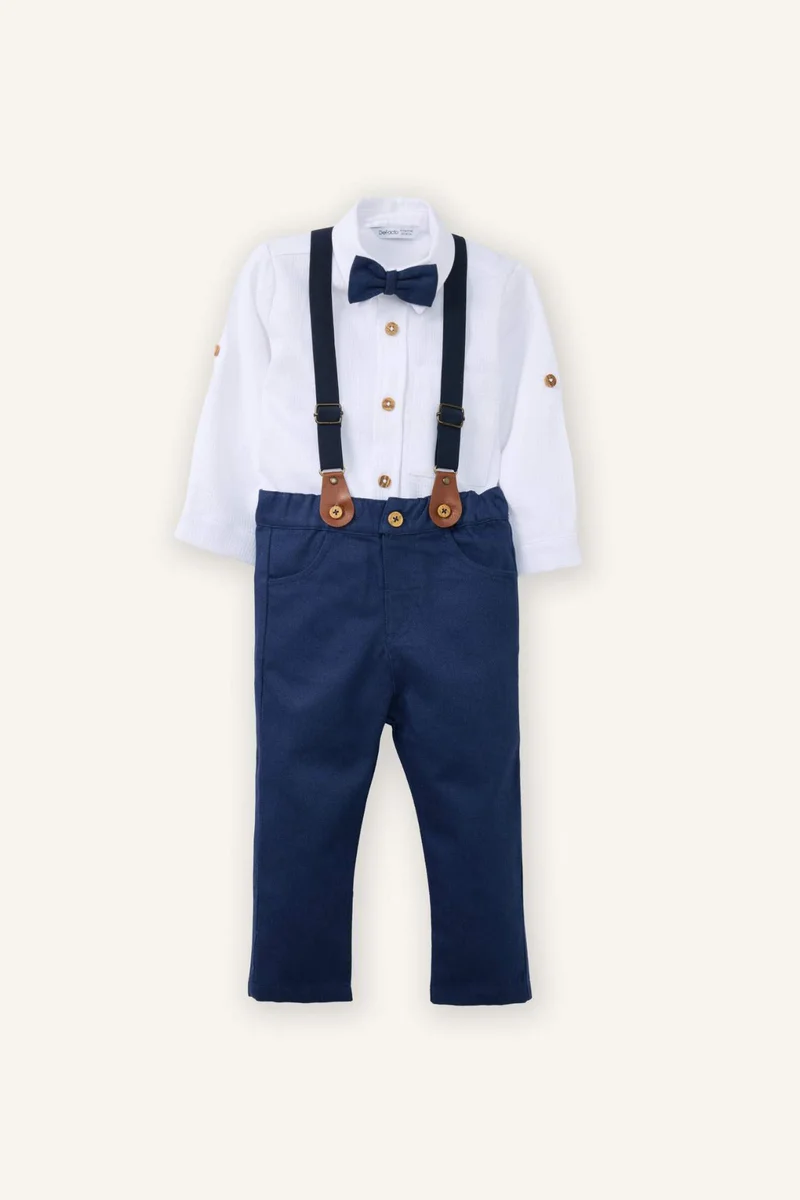 DeFacto Baby Boy Shirt and Gabardine Pants 2 Piece Set