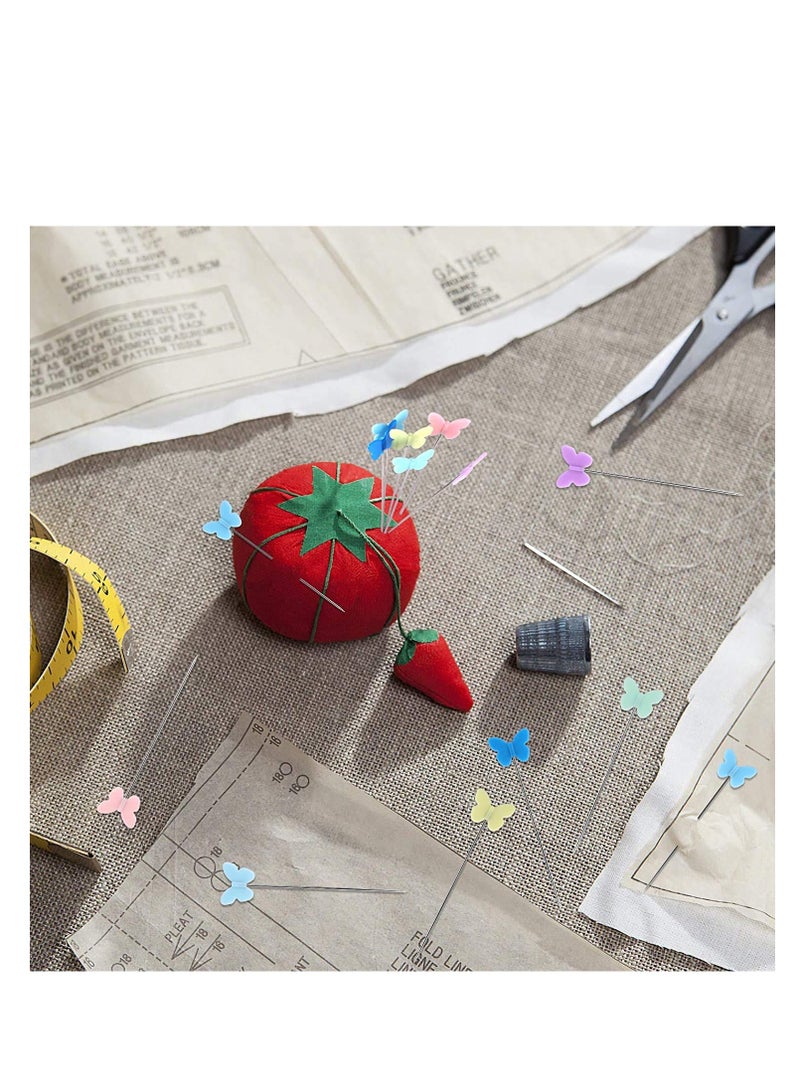 SYOSI 2.16 Inch Sewing Pins Flat Head Straight Pins Butterfly Head Sewing Pins Straight Quilting Pins for Sewing DIY Projects Dressmaker Jewelry Decoration for Daily Sewing, Crafts - Image 5