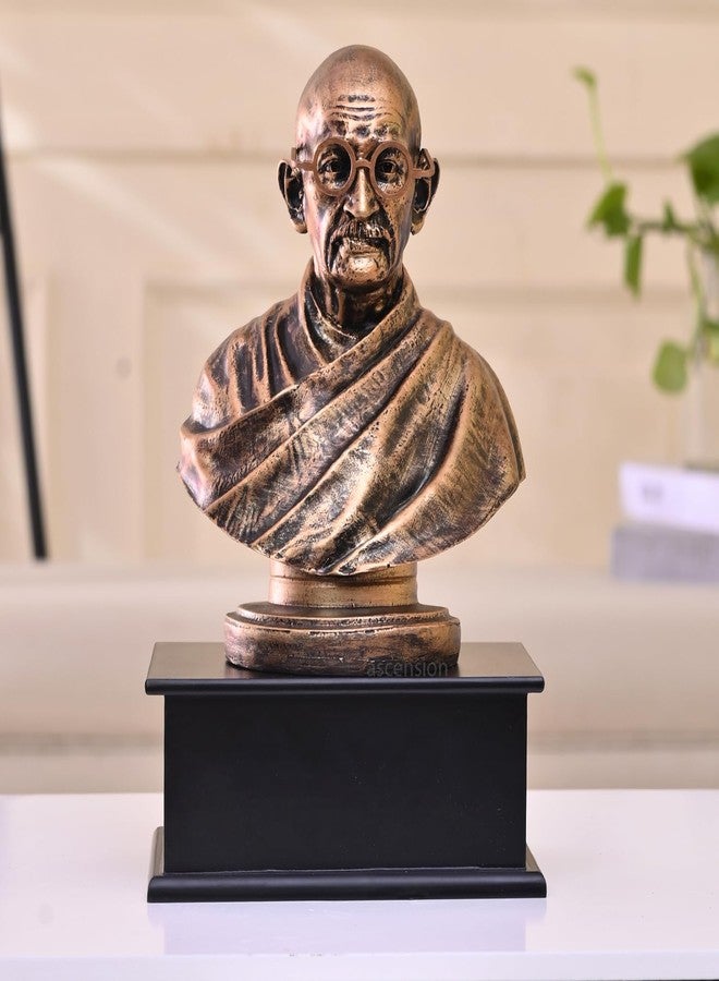 ascension Mahatma Gandhi Idol Statue with Stand Mahatma Gandhi Showpiece Mahatma Gandhi Father of Nation India Statue for Living Room, House Warming, Office Decoration, Return Gift Item (Bronze) - Image 1