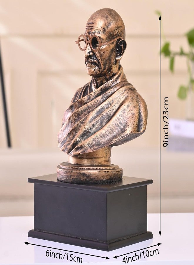 ascension Mahatma Gandhi Idol Statue with Stand Mahatma Gandhi Showpiece Mahatma Gandhi Father of Nation India Statue for Living Room, House Warming, Office Decoration, Return Gift Item (Bronze) - Image 3