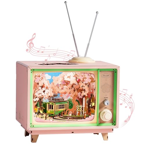 Rolife 3D Puzzle for AdultsSakura Dreamy Tour 3D Wooden Puzzles TV Music Box for Mom DIY Creative Craft Kits Model Kits for Adults Unique Gift and Home Decor Sakura Dreamy Tour - Image 1