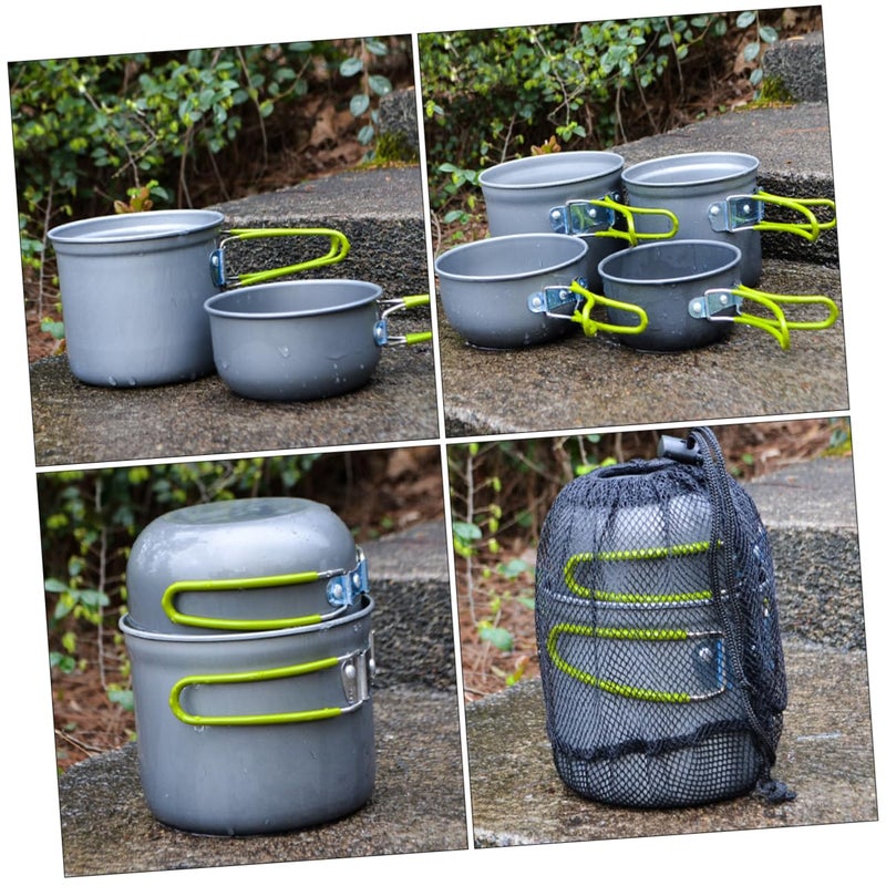 Aluminum Oxide Camping Cookware Set Portable Heat Insulation for 2 3 People Outdoor Hiking Picnic - Image 5