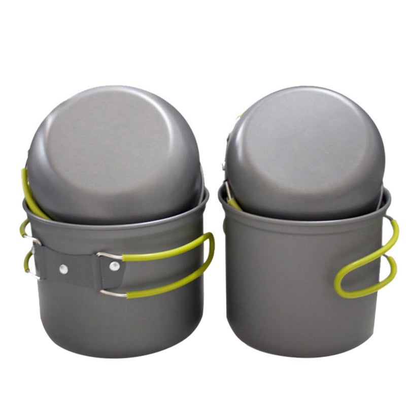 Aluminum Oxide Camping Cookware Set Portable Heat Insulation for 2 3 People Outdoor Hiking Picnic - Image 2