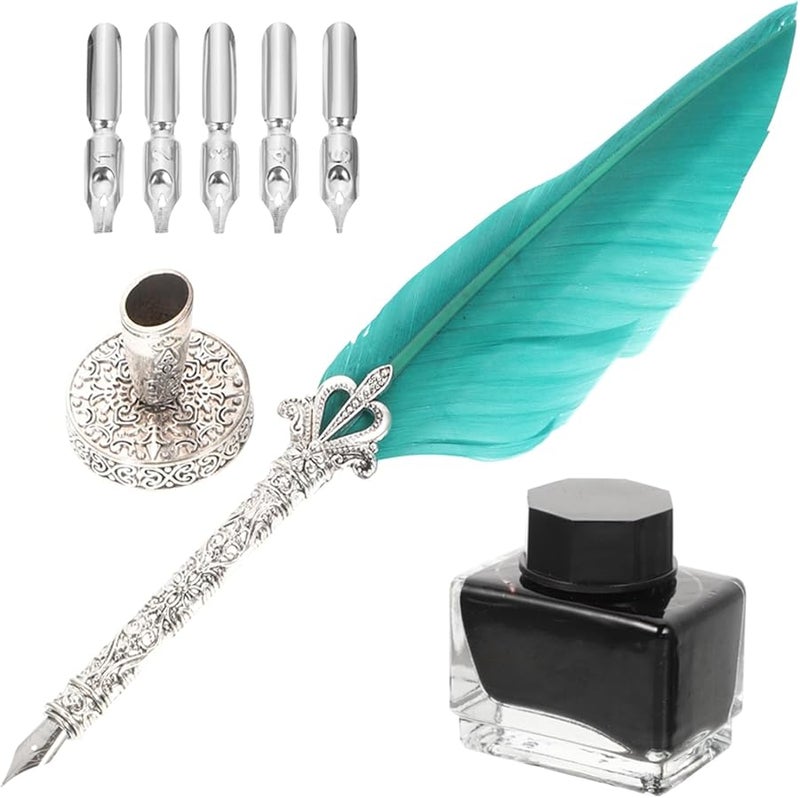 قلم ريشة طبيعي بأسلوب كلاسيكي للخط السلس وكتابة التوقيع، مستلزمات مكتبية - Image 2