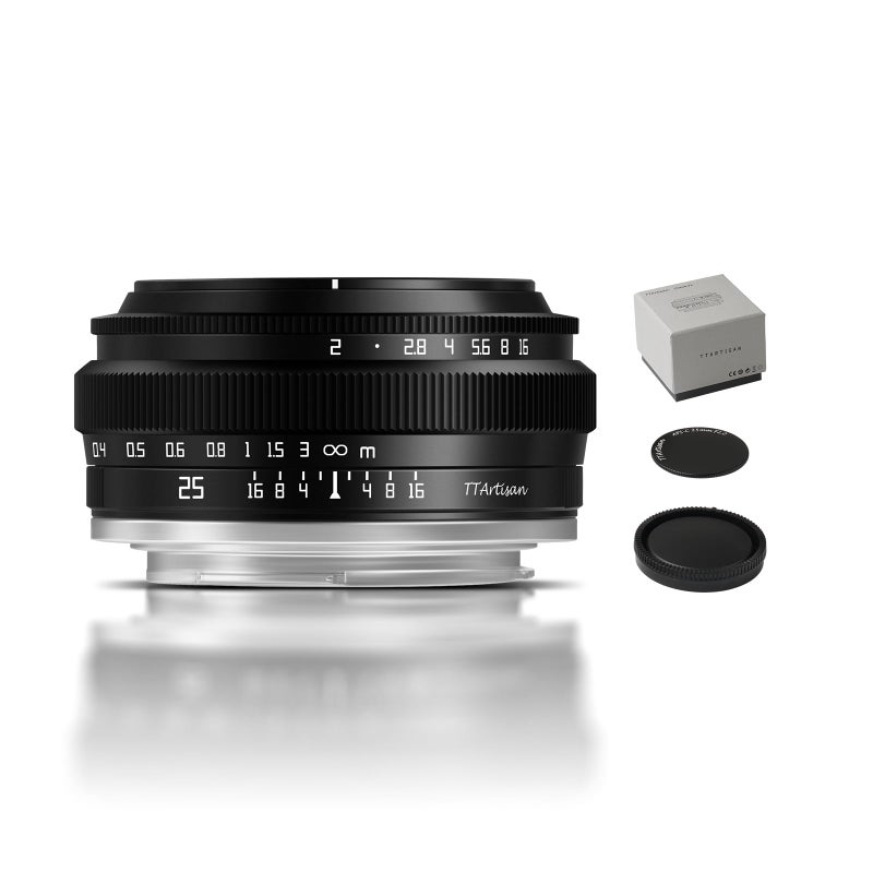 TTArtisan 25mm f2 APS-C Lens Manual Focus Mirrorless Camera Compatiable with E Mount A5100 A6000 A6400 A6600 NEX-3 NEX-3N NEX-5T NET-5R NEX-5N NEX-7 A7II A7RII A7RV A7S A7C A9 A1 - Image 1
