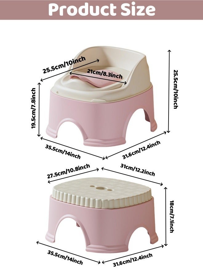 3 in 1 Potty Training Toilet, Easy Clean Baby Toddler Potty, Transforms from Potty to Toilet Training Seat, Potty Training Seat & Toilet Ring & Step Stool 3-in-1 Design, With Splash Guard, Kids Potty Seat Chair  - Image 2