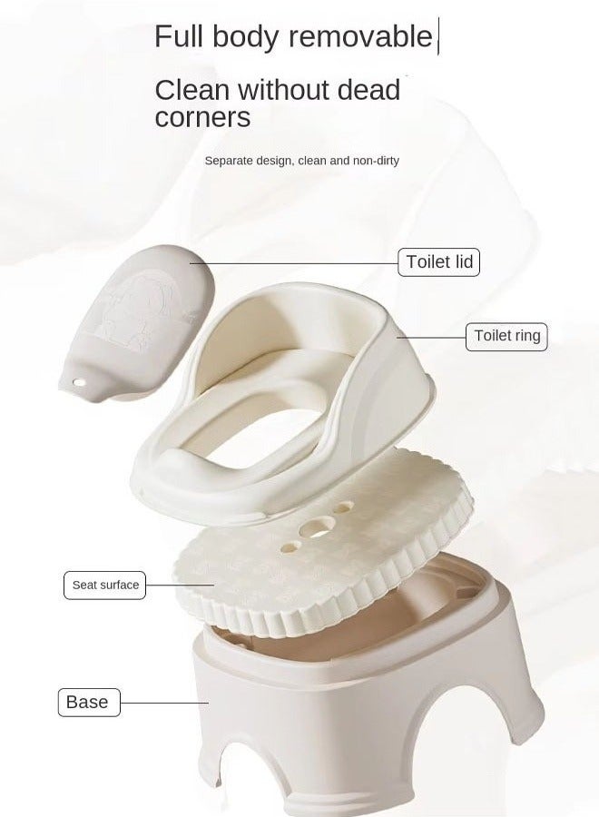 3 in 1 Potty Training Toilet, Easy Clean Baby Toddler Potty, Transforms from Potty to Toilet Training Seat, Potty Training Seat & Toilet Ring & Step Stool 3-in-1 Design, With Splash Guard, Kids Potty Seat Chair  - Image 3