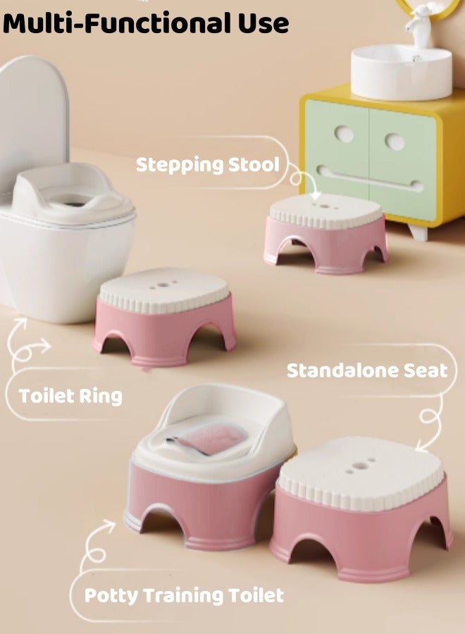 3 in 1 Potty Training Toilet, Easy Clean Baby Toddler Potty, Transforms from Potty to Toilet Training Seat, Potty Training Seat & Toilet Ring & Step Stool 3-in-1 Design, With Splash Guard, Kids Potty Seat Chair  - Image 4