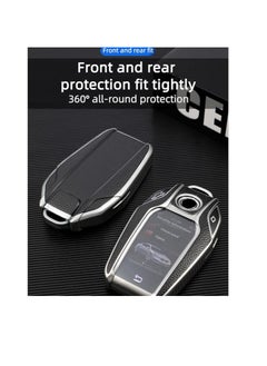 OUYoo OUYoo For BMW LCD Screen Key Fob Cove,Soft TPU Key Fob Cover Case Compatible with BMW 5 Series 528Li 530Li 540Li G30 G31 6 Series GT G11 G12 7 Series 740 X3 G01 i8(Silver)  - Image 5