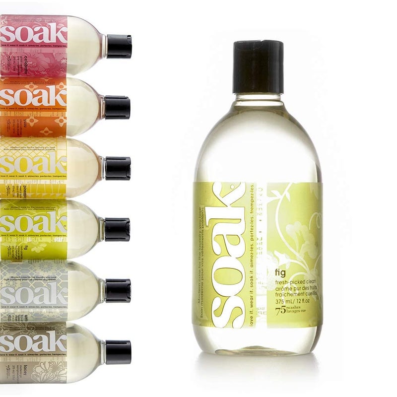 Soak Laundry Soap - No Rinse  Plant Derived Hand Wash Detergent - 375 ml / 12 fl. oz  75+ Washes (Fig) - Image 1