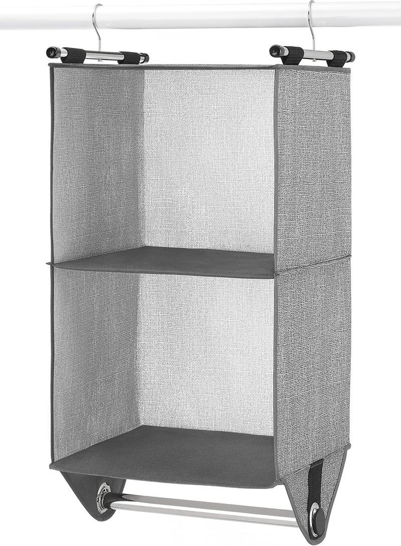 Whitmor 2-Section Closet Organizer - Crosshatch Gray - Image 1