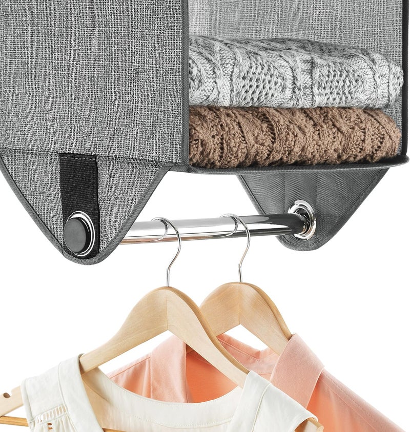 Whitmor 2-Section Closet Organizer - Crosshatch Gray - Image 4