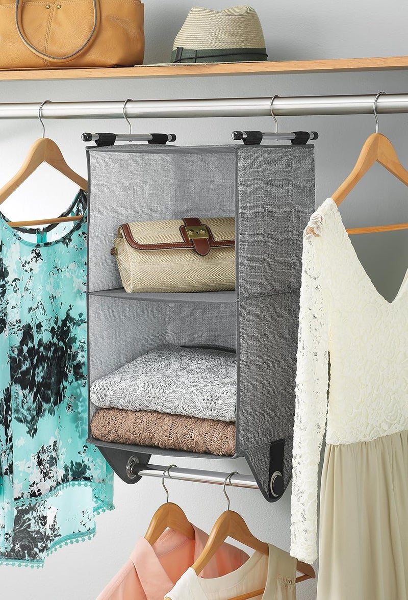 Whitmor 2-Section Closet Organizer - Crosshatch Gray - Image 2