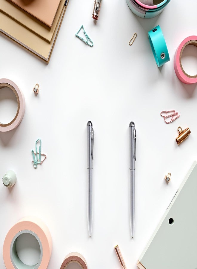 Dwuww 2Pcs Silver Light Ballpoint Pen With Invisible Ink Secret For Rollerball Pens Office and School Supplies - Image 2