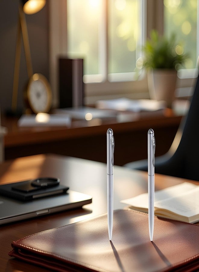 Dwuww 2Pcs Silver Light Ballpoint Pen With Invisible Ink Secret For Rollerball Pens Office and School Supplies - Image 4