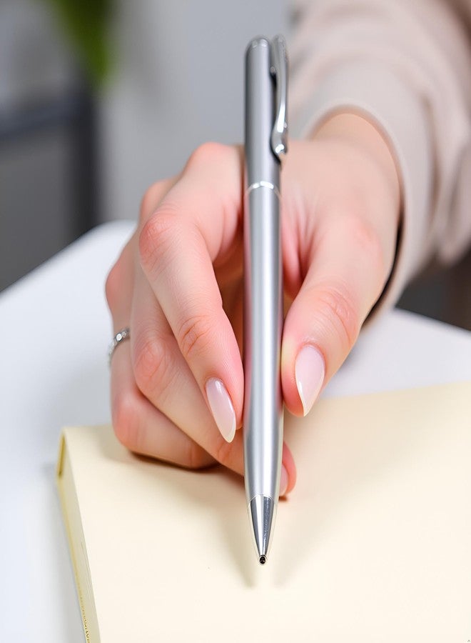 Dwuww 2Pcs Silver Light Ballpoint Pen With Invisible Ink Secret For Rollerball Pens Office and School Supplies - Image 5