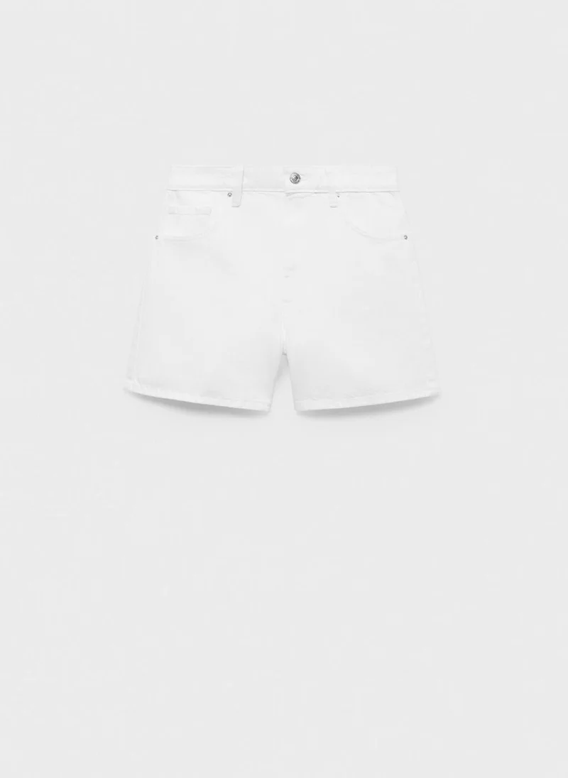 MANGO High-waisted straight-fit denim shorts