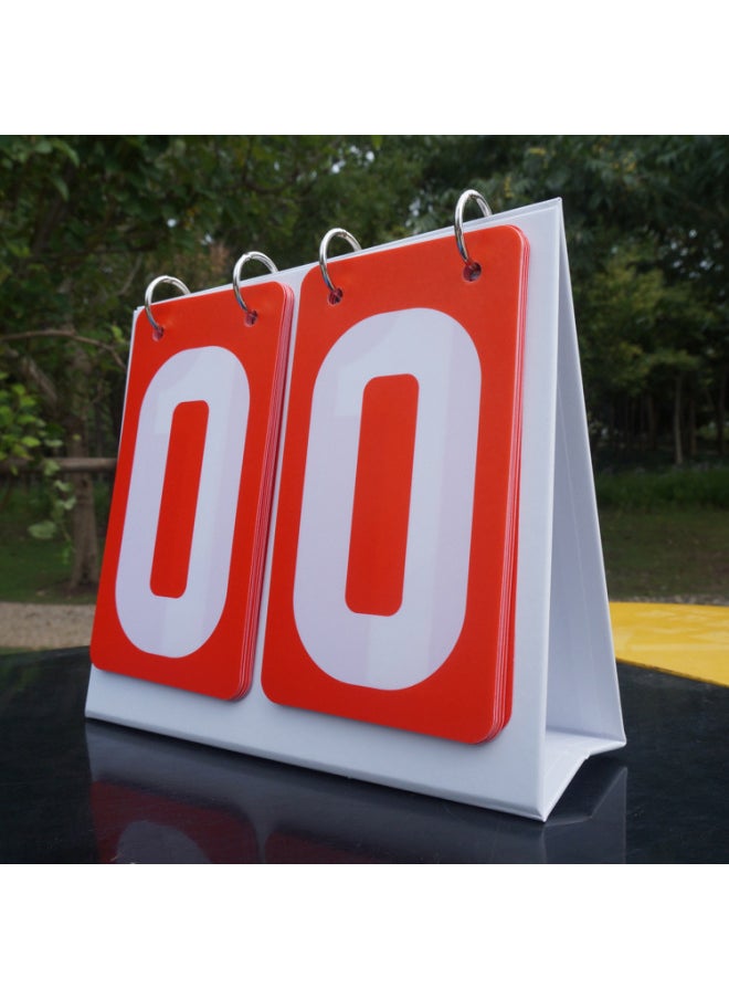 Generic Competition Scoreboard Activity Flip Card Red Yellow Blue Green Gray Scoring Card Early Education Color Number Card-Specifications:Two-digit Red Plastic Scoreboard  - Image 1