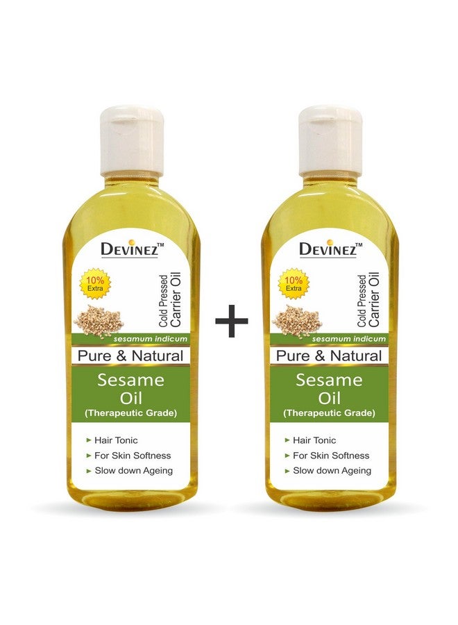 ديفينيز زيت بذور السمسم من ديفينيز، 110 مل × 2 - زيت نقي 100%، طبيعي، غير مخفف، درجة علاجية، معصور على البارد للعناية بالشعر والبشرة، قمل الرأس، العناية بالقشرة، الترطيب العميق - Image 2