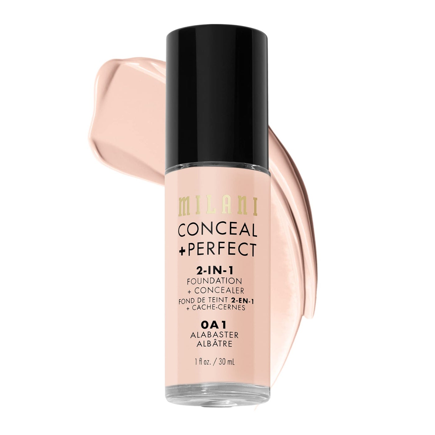 Milani Conceal  Perfect 2in1 Foundation  Concealer for a Flawless Complexion Under Eye Corrector Cover Redness and Imperfections Waterproof and Sweatproof  Alabaster