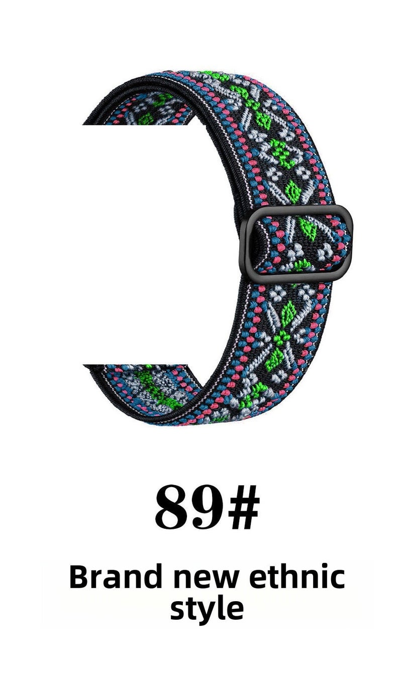 1 x 5 pcs Fitbit Charge 5/6 Woven Nylon Strap Elastic Replacement Band 89# new national style