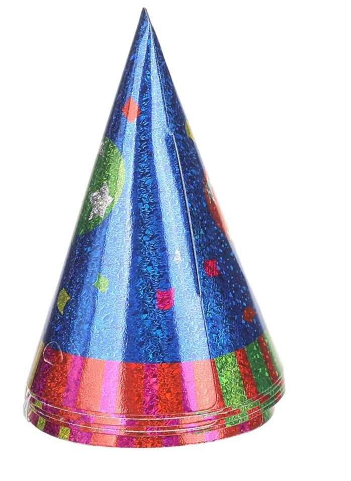 Party happy birthday print hat set, 034/6 multi color set of 6