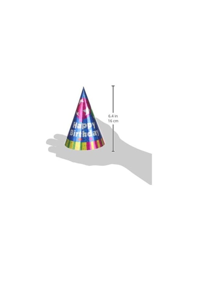 Party happy birthday print hat set, 034/6 multi color set of 6
