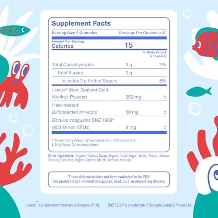 FIRST DAY Toddler Tribiotic Gummies (Ages 2-3) | Kids Probiotic Gummies | 3 in 1 Pre + Pro + Postbiotics for Kids Digestive & Immune Health - Kiwi, 60 Counts (30 Days Supply) - Image 3