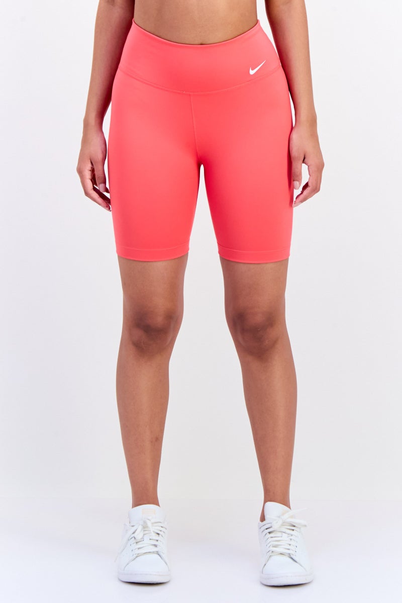 Nike Women Tight Fit 7 Inseam Training Shorts, Coral  - Image 1