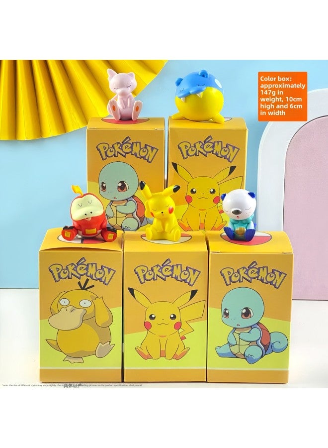 Baokemeng Hand-made Blind Box Pikachu Crayon Small Melody Kulomi Ruby Strawberry Bear Toy Ornaments-Color:Shoulder-backed Pokemon 5-piece Set-boxed (full Set Price)  - Image 1