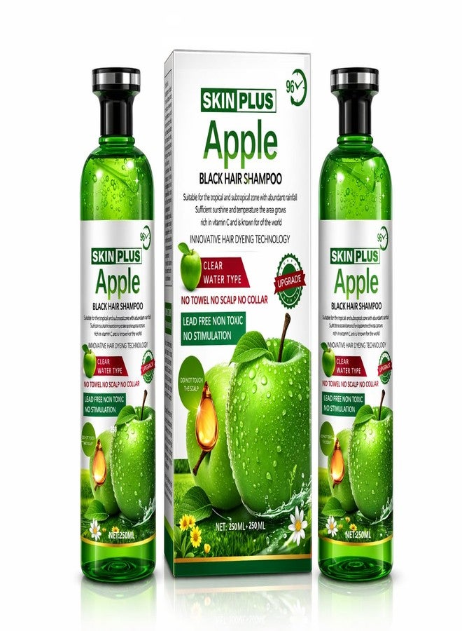SKINPLUS Apple Black Hair Dye Shampoo - Natural Black Color (2 x 250ml) - Image 1