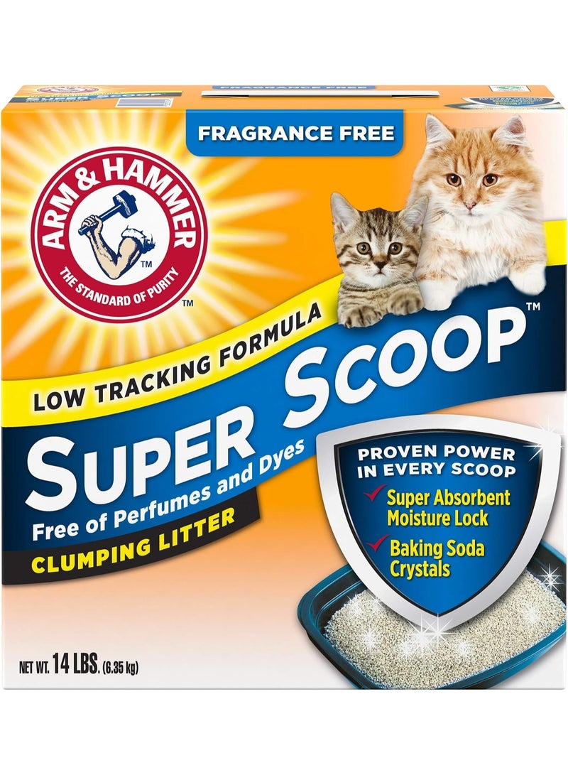 هامر Arm & Hammer Super Scoop رمل قطط متكتل بدون عطر قليل التناثر عالي الامتصاص – 6.35 كجم - Image 1