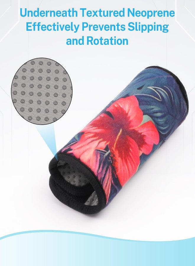 KUAZIDAR 2 Pack Walker Handle Cushions,Walker Padded Hand Grip Covers for Rolling Wheelchair Walker Elderly Grippers Rollator Handle,Washable-Non-Slip Comfortable Cushion Padding,Moisture Wicking Mobility Accessory, Multi-Color Floral - Image 4