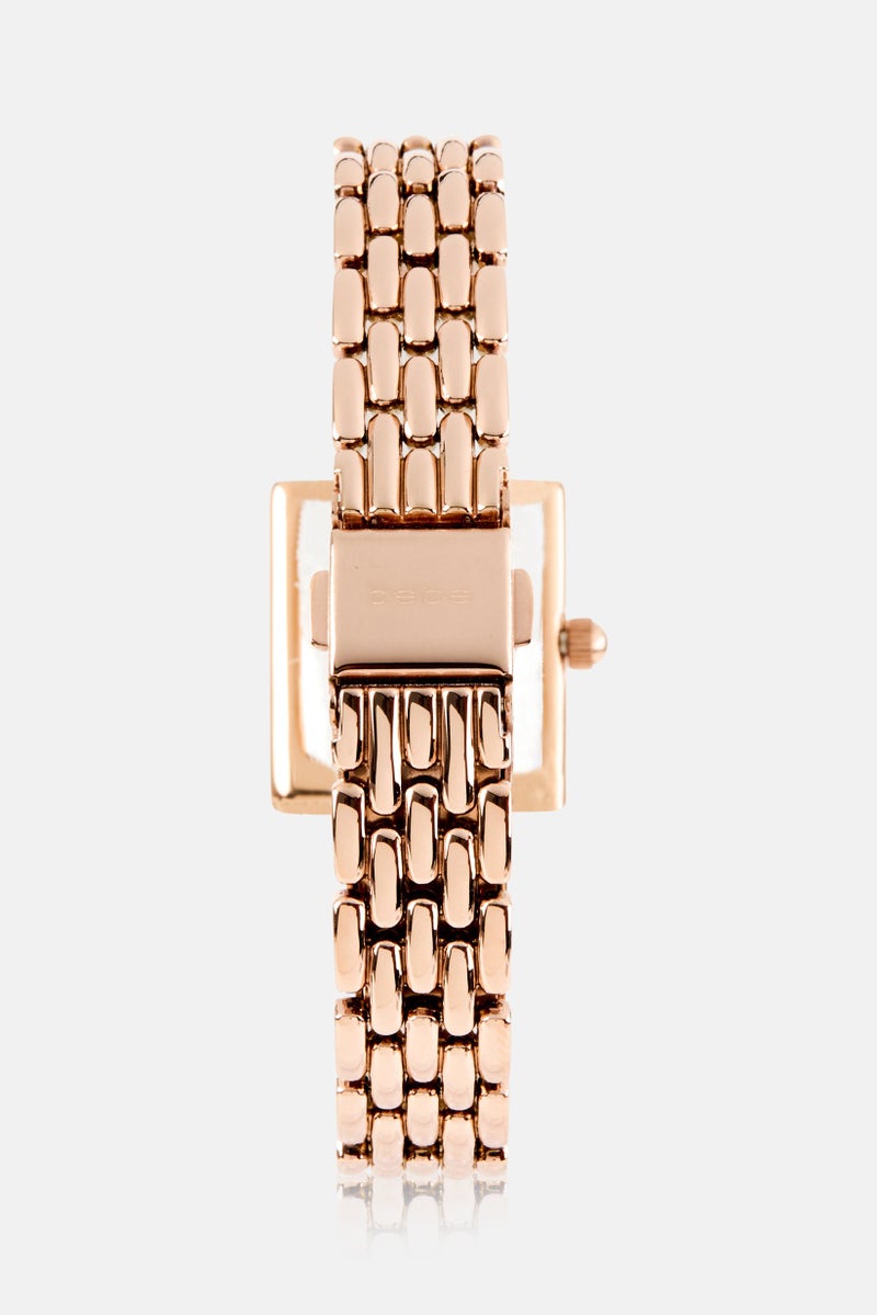 bebe Women BB4228S/01M Stainless Steel Square Watch 22mm, Rose Gold - Image 2