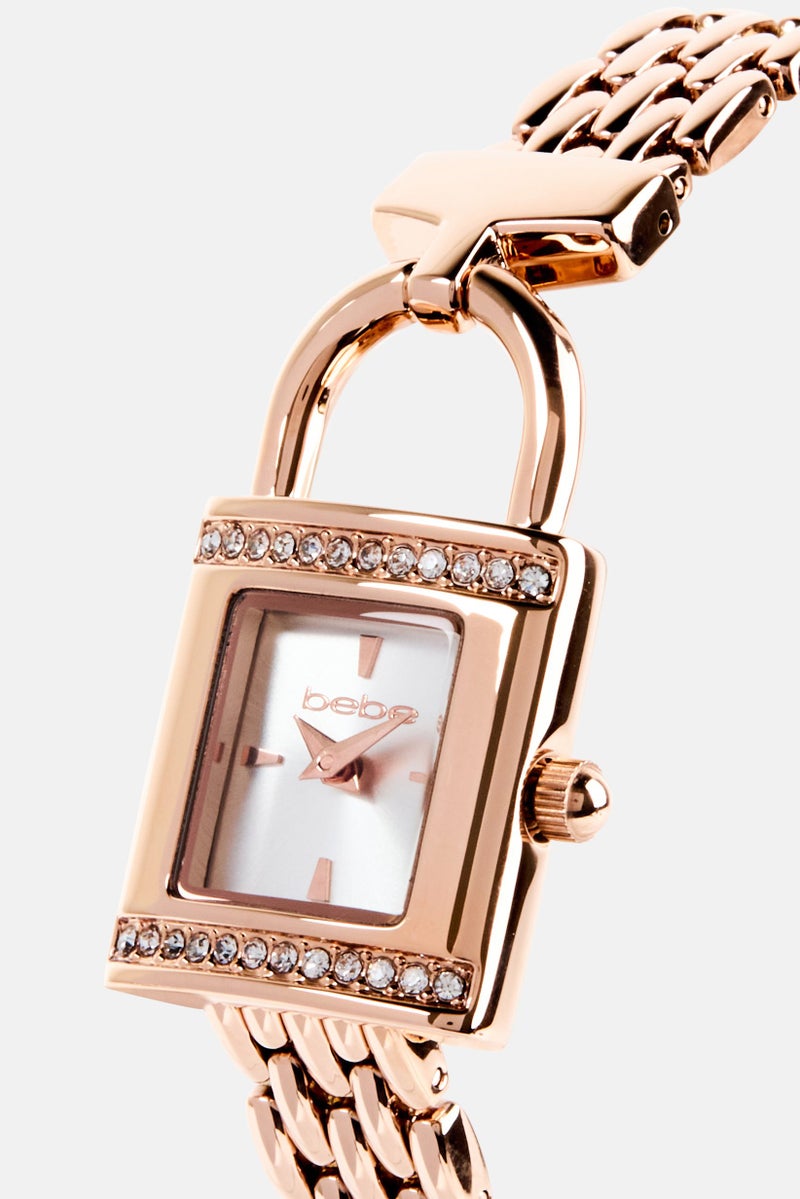 bebe Women BB4228S/01M Stainless Steel Square Watch 22mm, Rose Gold - Image 3