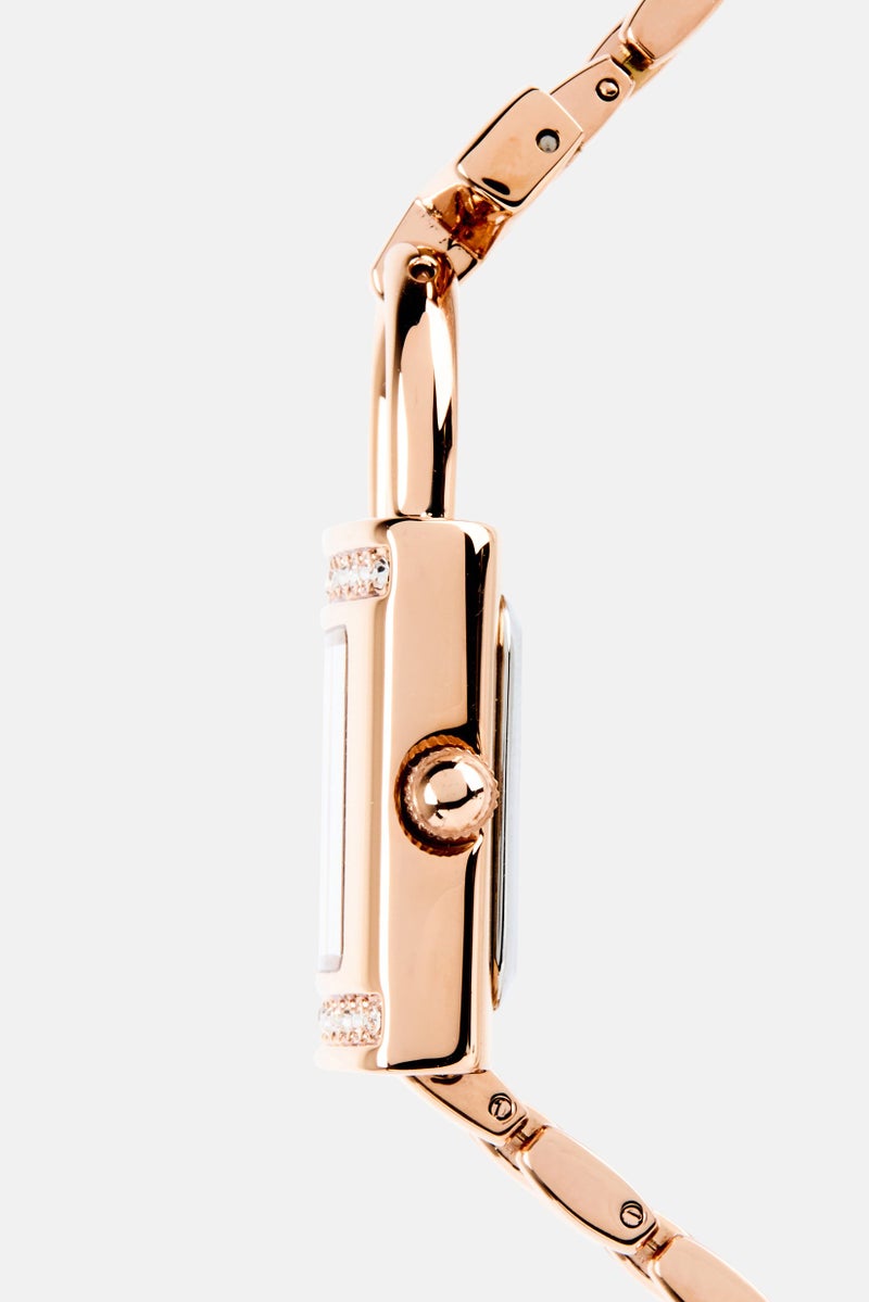 bebe Women BB4228S/01M Stainless Steel Square Watch 22mm, Rose Gold - Image 4