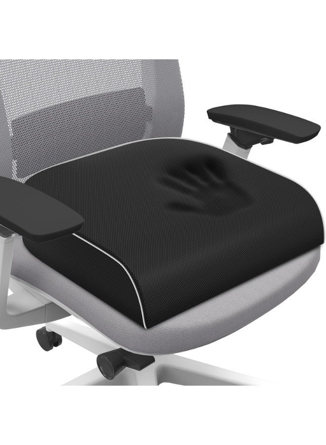 Memory Foam Seat Cushion | Pressure Relief Comfort | Firm Non-Slip Base | Washable Zipper Cover | 46 x 41 x 8 cm for Office and Cars - Image 1