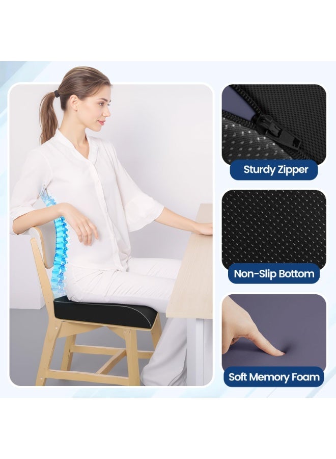 Memory Foam Seat Cushion | Pressure Relief Comfort | Firm Non-Slip Base | Washable Zipper Cover | 46 x 41 x 8 cm for Office and Cars - Image 3