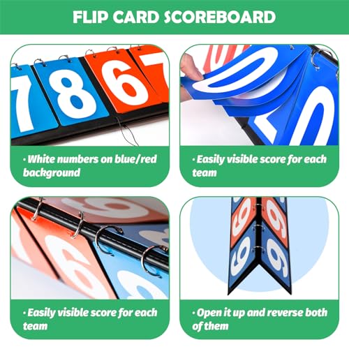 Yauhar 10Pcs Soccer Referee Kit Contain 4-Digital Portable Table Top Scoreboard Flipper, Stainless Steel Sports Whistles, Red Yellow Cards with Notebook for Football Soccer - Image 4