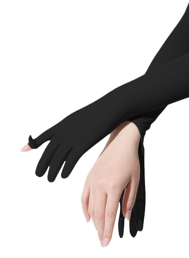 قفازات واقية من الشمس بأكمام ثلج واقية من الشمس بأكمام خارجية مفتوحة بشاشة لمس مفتوحة - Image 3