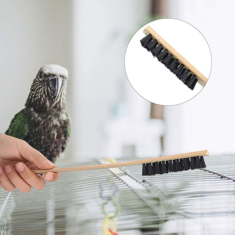 Zerodis 3PCS Bird Cage Brush Wooden Cleaning Brush Durable Portable Long Handle Bird Cage House Brush Accessory for Pet Birds Parrots Cage - Image 5