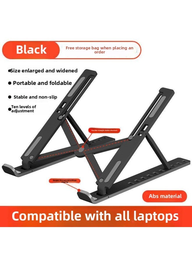 Heat Dissipation Laptop Adjusting Bracket Lenovo Cervical Rescue Light Suitable For 7000 Lifting Aluminum Alloy Desktop-Colour:Charming Black Abs Environmentally Friendly Material + Universal For Ta