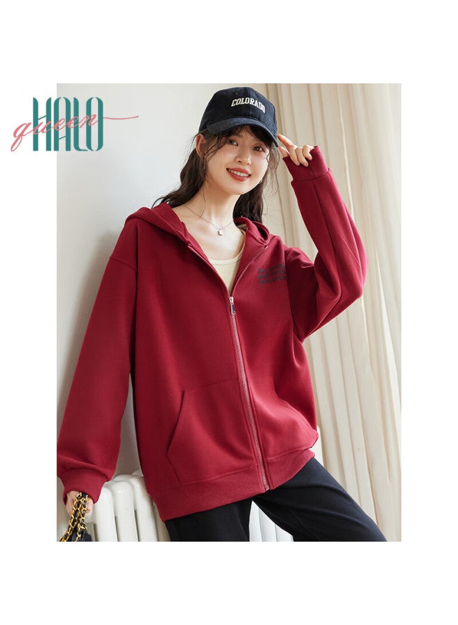 HALOQUEEN Halo Queen Women's Hooded Sweatshirt Jacket, New Year Outfit Top, New Year Battle Robe, Red Product H143u1004 - Image 5