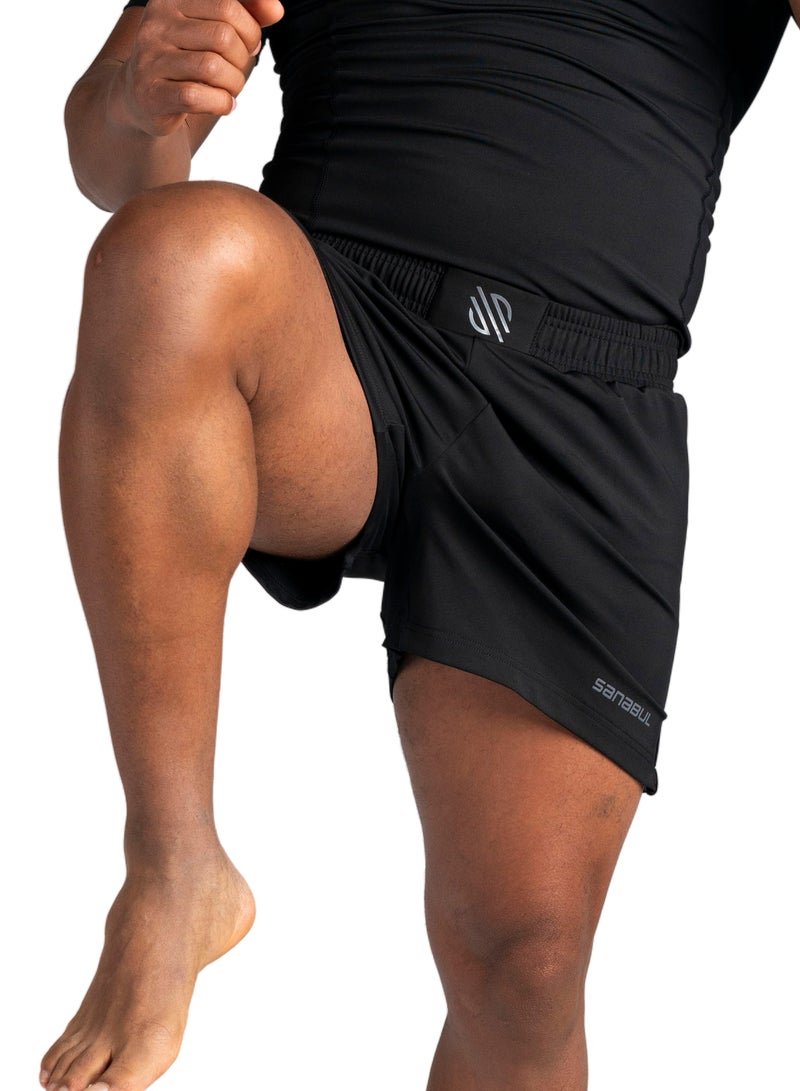 Sanabul  Sanabul Model Zero 5 Fight MMA Shorts for Men, BLACKCHARCOAL 2-XLARGE  | Boxing Fight Grappling Muay Thai Kickboxing Jiu Jitsu Bjj Shorts - Image 2