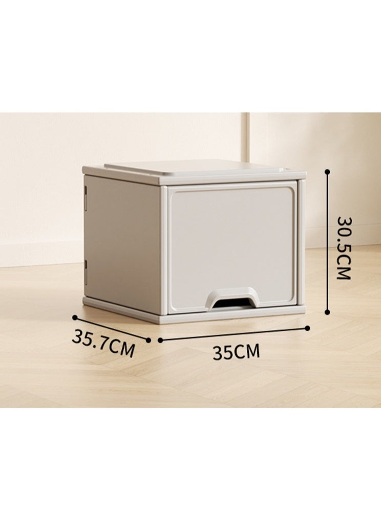 فول جوي خزانة أطفال قائمة بذاتها مصنوعة من مادة صناعية، أفقية، مغلقة من الخلف، مع باب مفصلي، 35.5 × 35.5 × 30.5 سم - Image 1