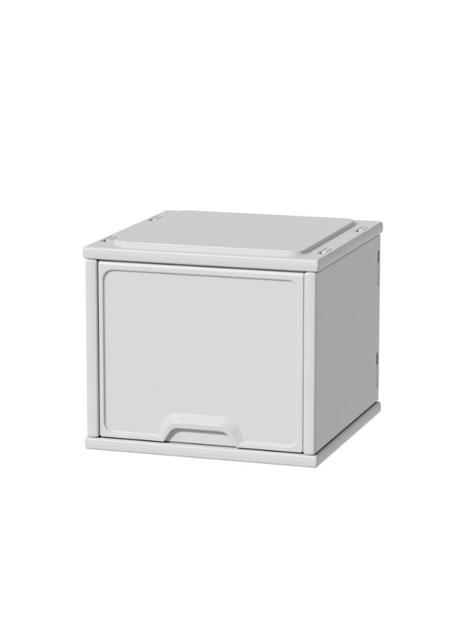 فول جوي خزانة أطفال قائمة بذاتها مصنوعة من مادة صناعية، أفقية، مغلقة من الخلف، مع باب مفصلي، 35.5 × 35.5 × 30.5 سم - Image 3