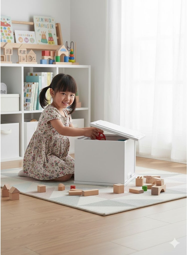 فول جوي خزانة أطفال قائمة بذاتها مصنوعة من مادة صناعية، أفقية، مغلقة من الخلف، مع باب مفصلي، 35.5 × 35.5 × 30.5 سم - Image 5