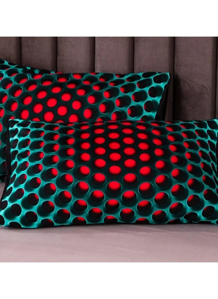 Exlene 3pc Bedding Set Colorful Duvet Cover (3pcs) Dense Holes Pattern, No Quilt, 180cm x 210cm  - Image 3