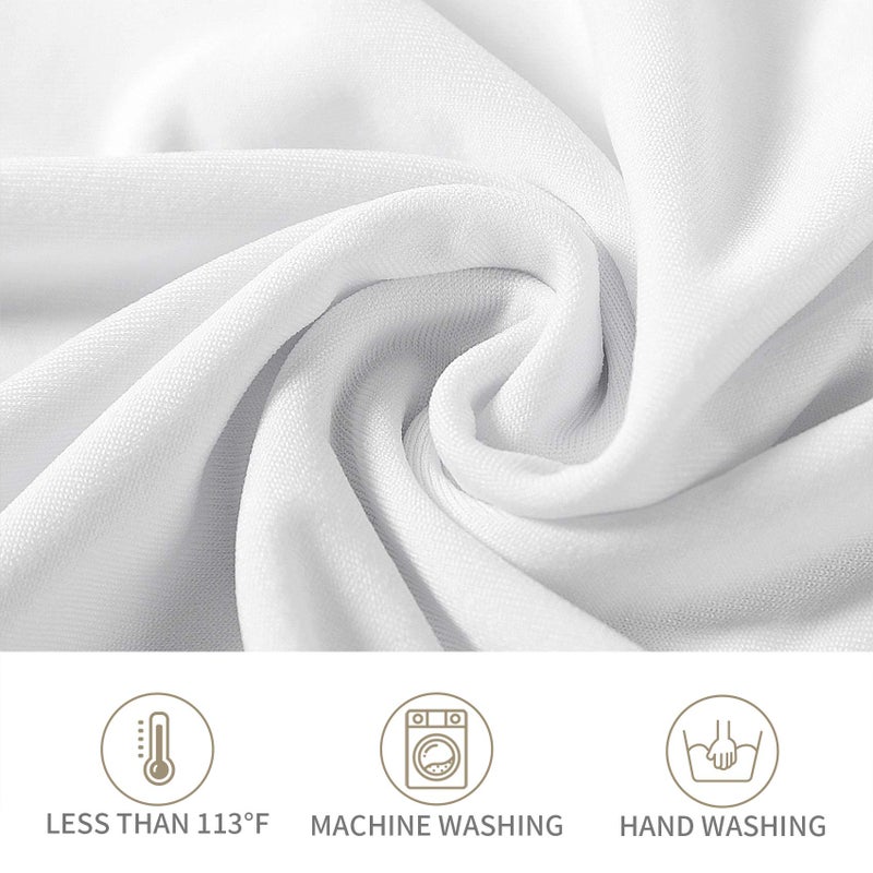 Ascoza Ascoza 6 Pack White Spandex كرسي قابل للطي في النسيج القابل للغسل تمتد للاحتفال بإجازات حفل الزفاف وغيرها من المناسبات الخاصة  - Image 3