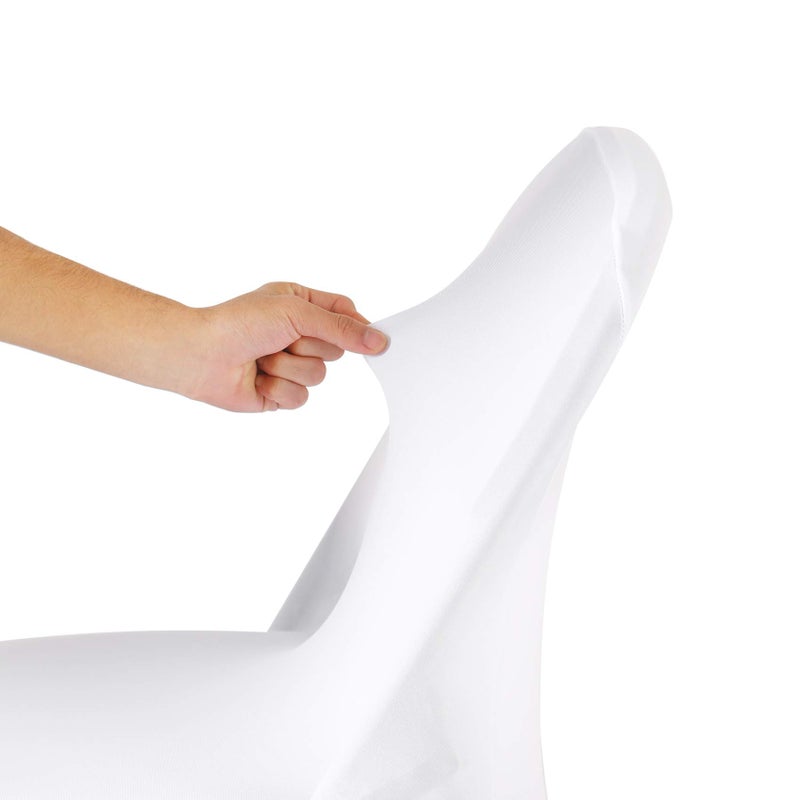 Ascoza Ascoza 6 Pack White Spandex كرسي قابل للطي في النسيج القابل للغسل تمتد للاحتفال بإجازات حفل الزفاف وغيرها من المناسبات الخاصة  - Image 5